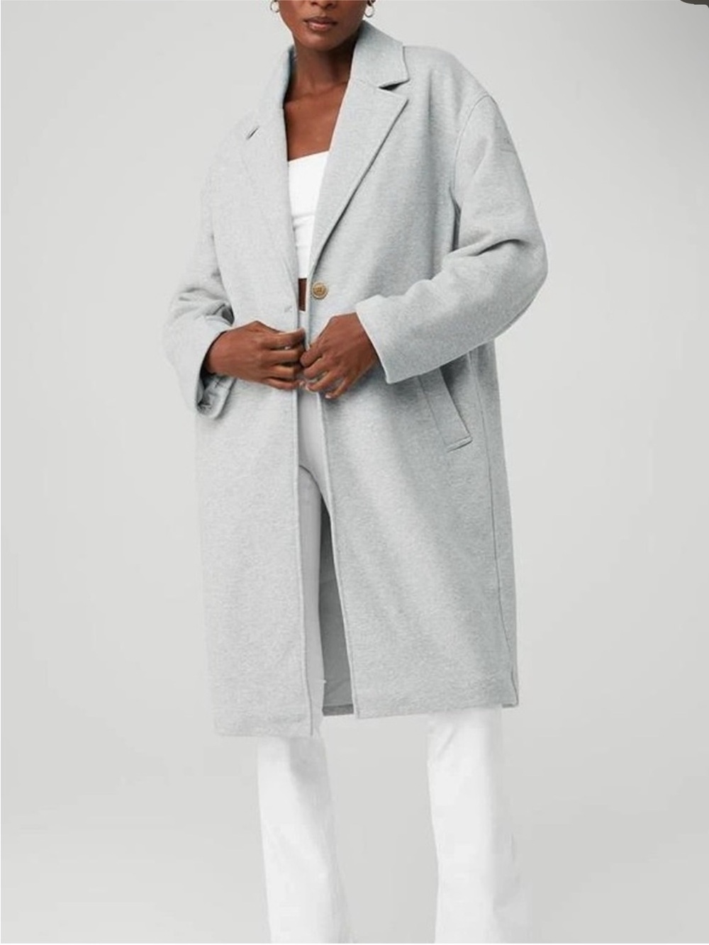 ALO Yoga Light Gray Longline Trench Coat